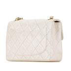 White Leather Chanel Flap Bag