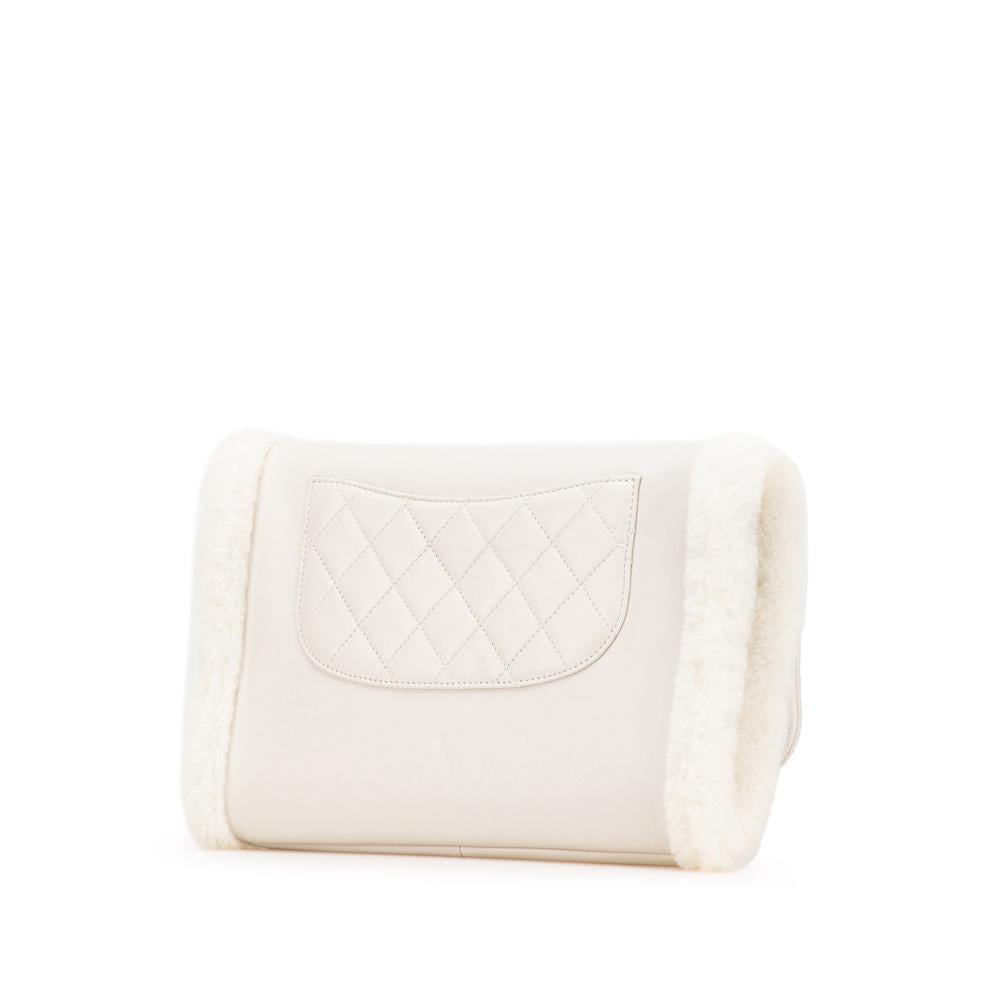 White Leather Chanel Flap Bag