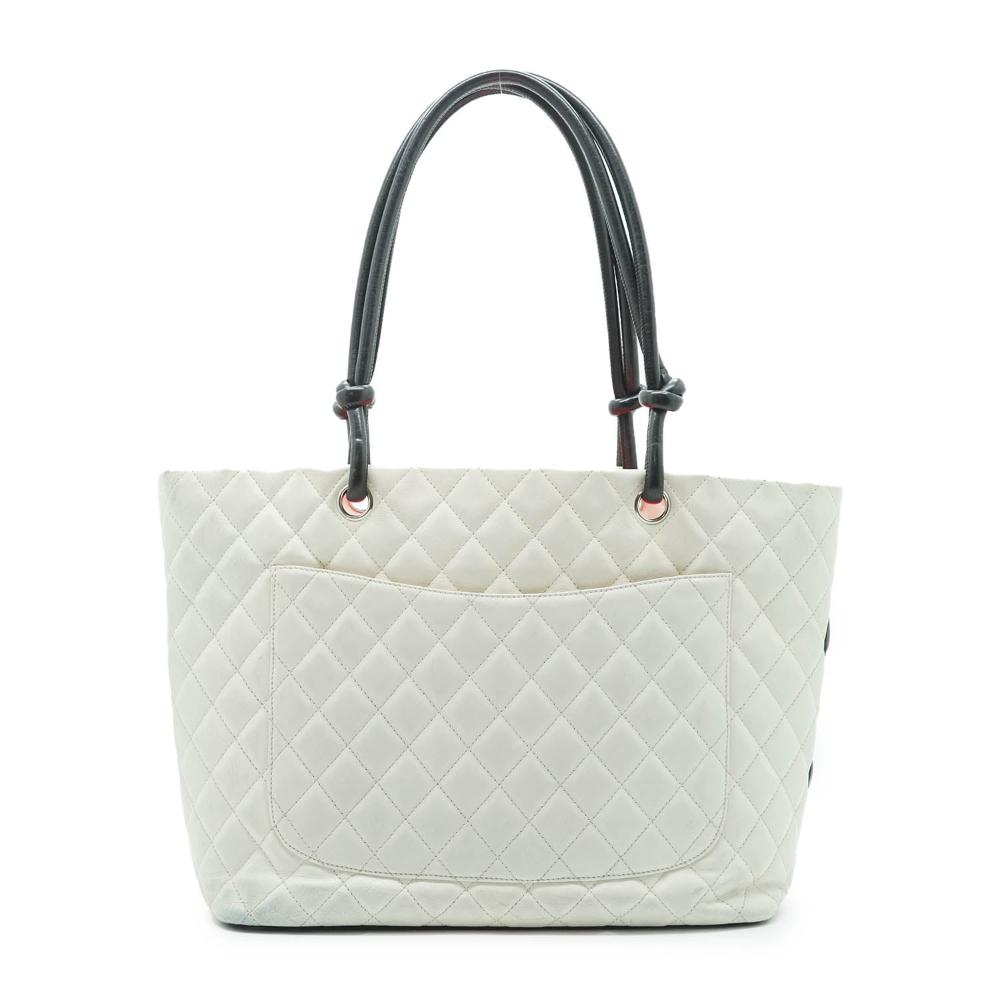 White Leather Chanel Tote