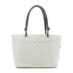 White Leather Chanel Tote