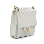 White Leather Chanel Flap Bag