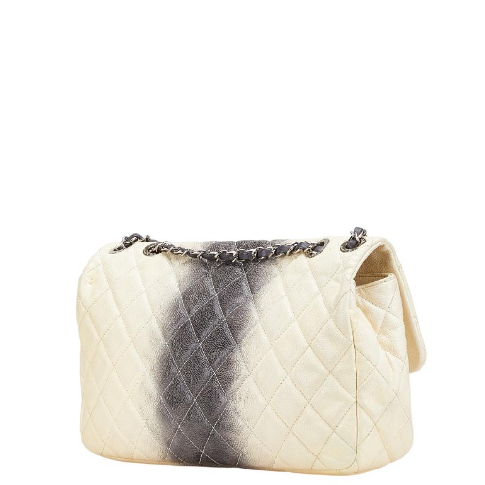 White Leather Chanel Shoulder Bag