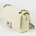 White Leather Chanel Shoulder Bag