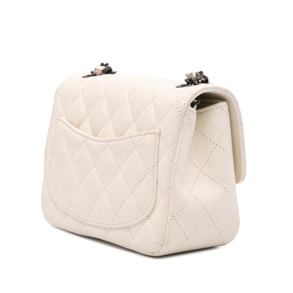 White Leather Chanel Flap Bag