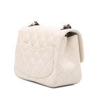 White Leather Chanel Flap Bag