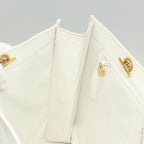 White Leather Chanel Tote
