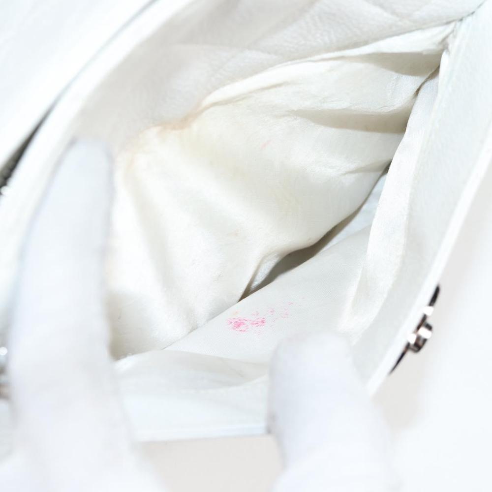 White Leather Chanel Shoulder Bag