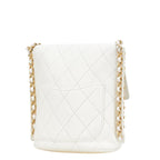 White Leather Chanel Shoulder Bag