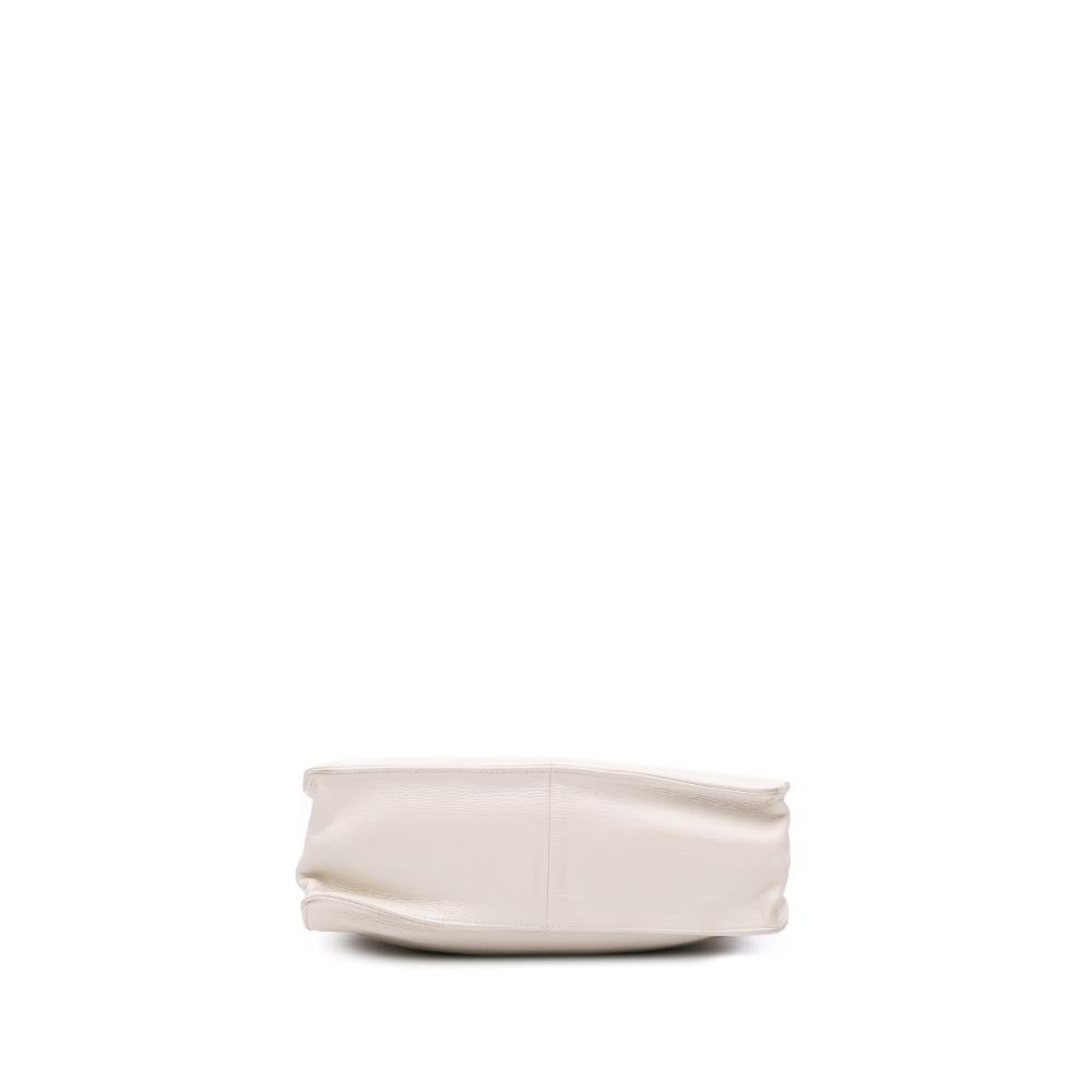 White Leather Chanel Tote