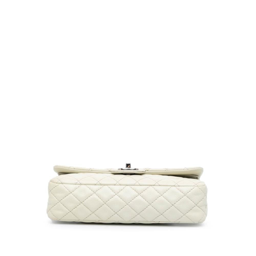 White Leather Chanel Flap Bag