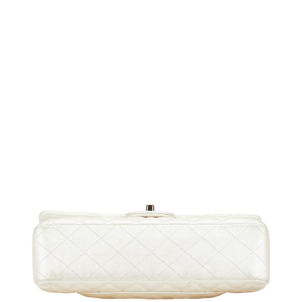 White Leather Chanel Flap Bag