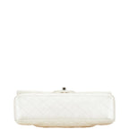 White Leather Chanel Flap Bag