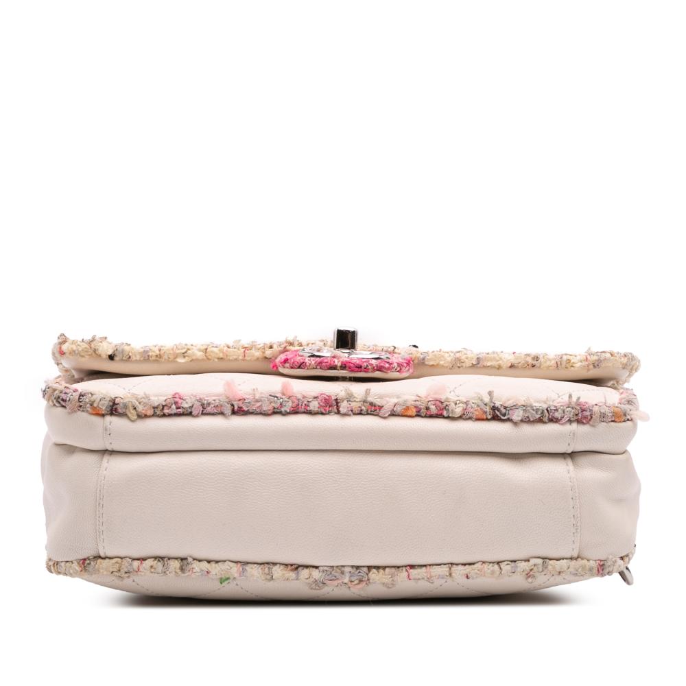 White Leather Chanel Flap Bag