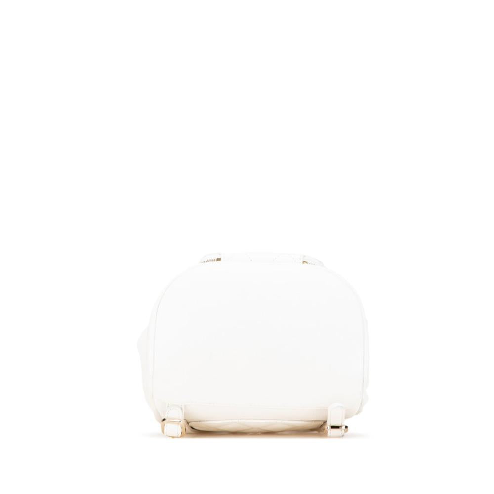 White Leather Chanel Backpack