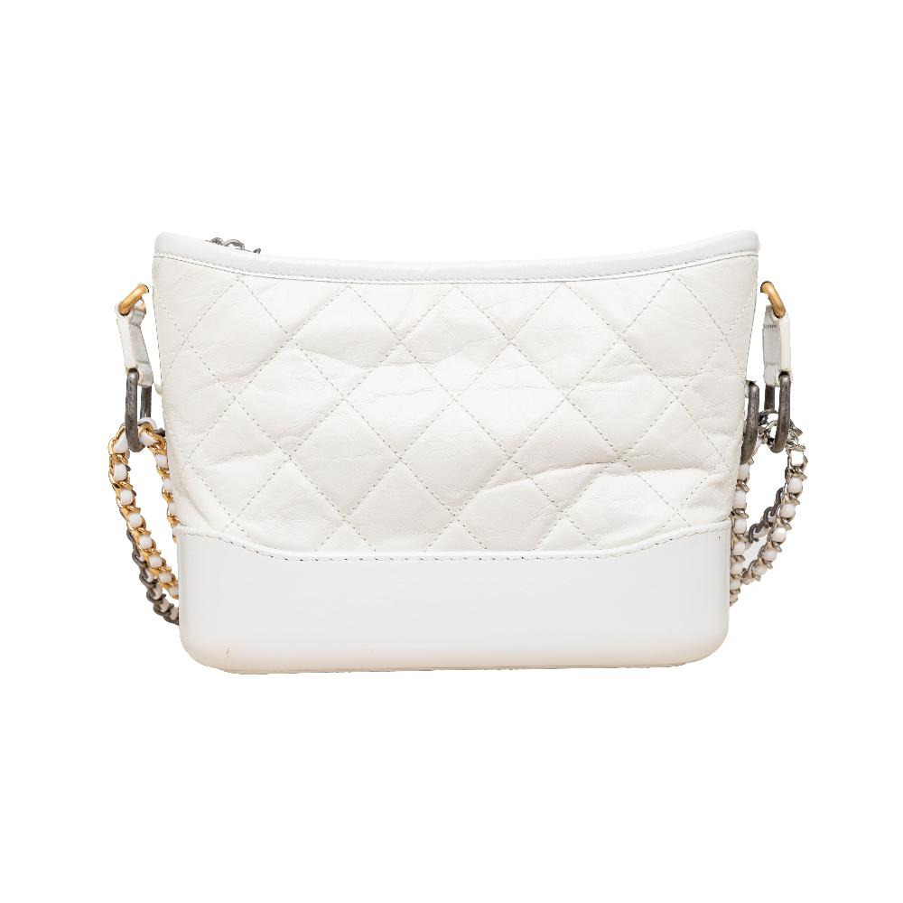 White Leather Chanel Crossbody Bag