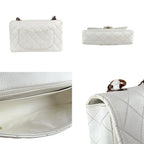 White Leather Chanel Shoulder Bag
