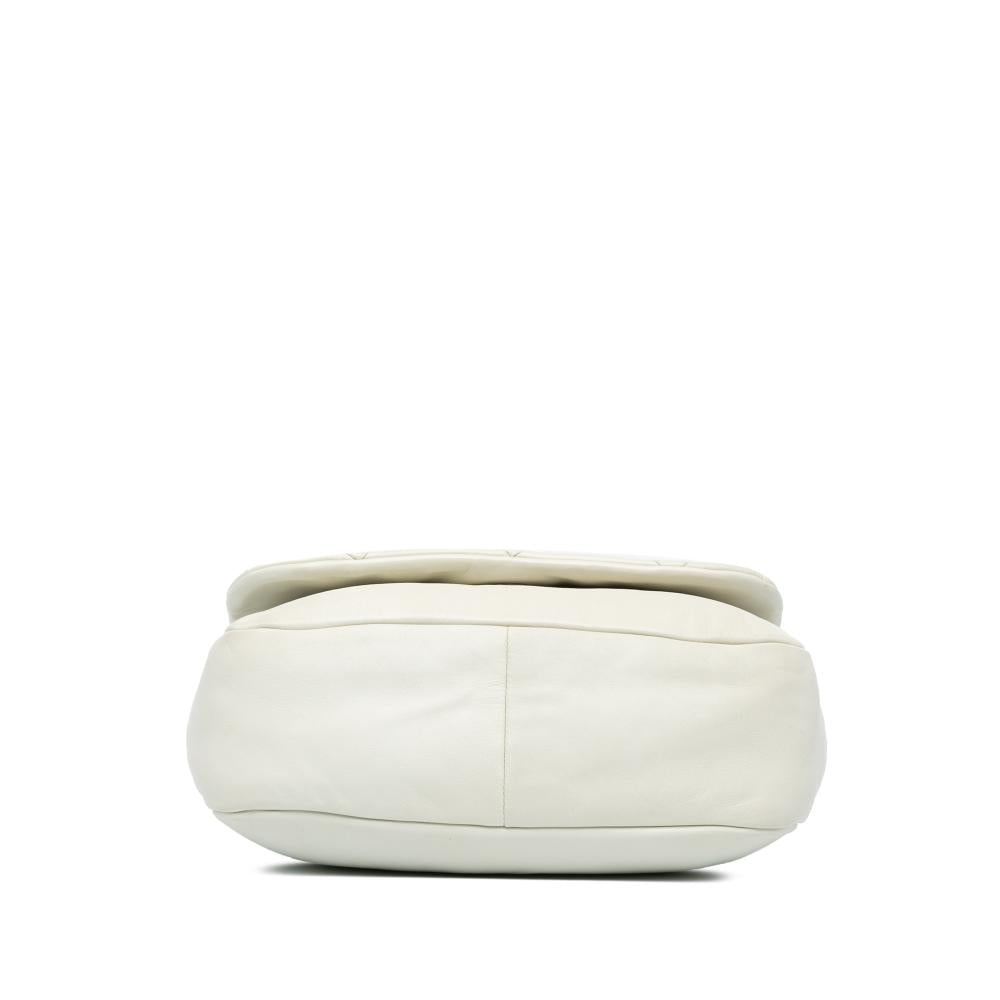White Leather Chanel Flap Bag