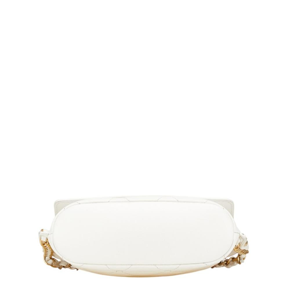 White Leather Chanel Shoulder Bag