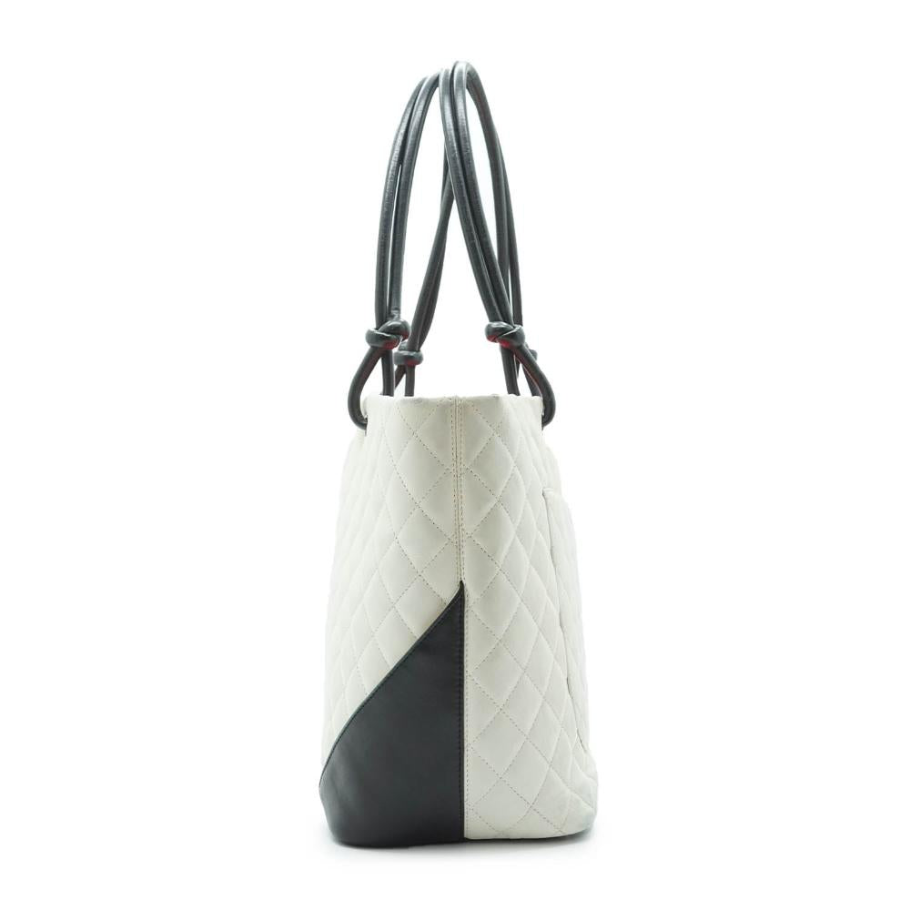 White Leather Chanel Tote
