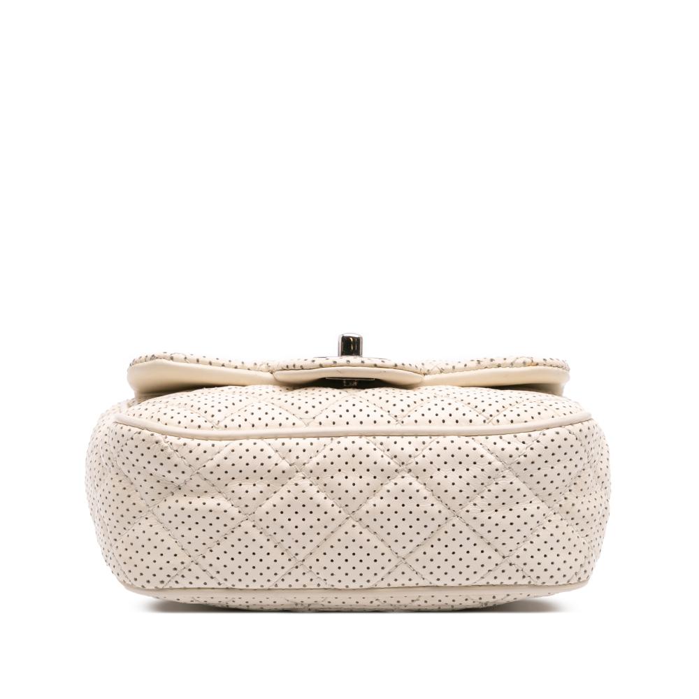 White Leather Chanel Flap Bag