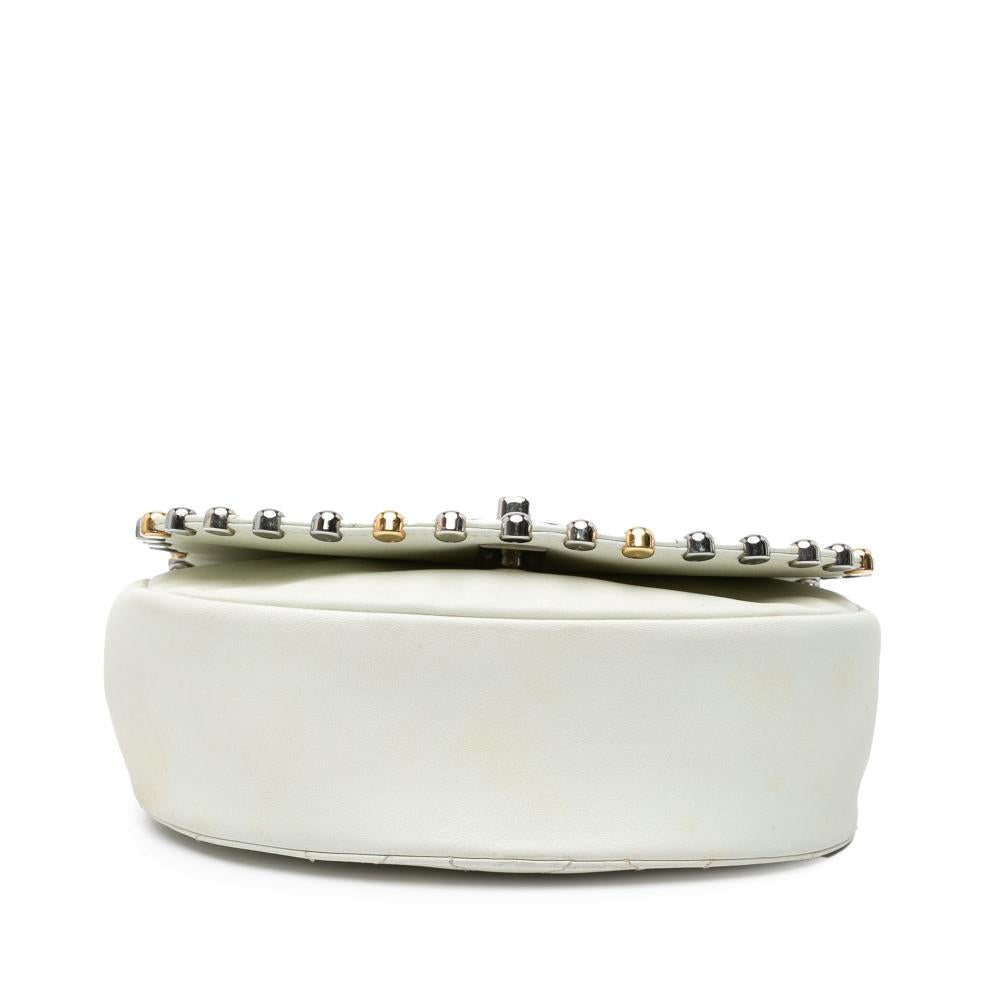 White Leather Chanel Flap Bag