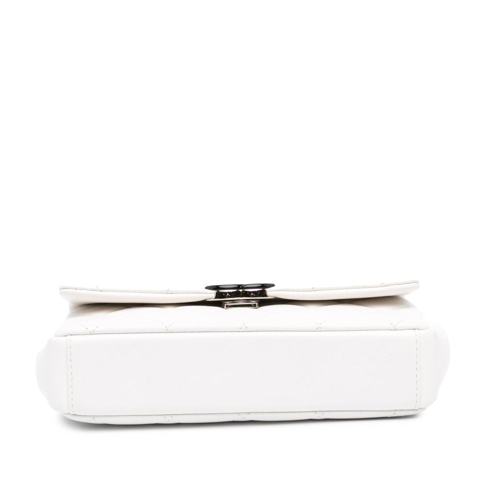 White Leather Chanel Flap Bag