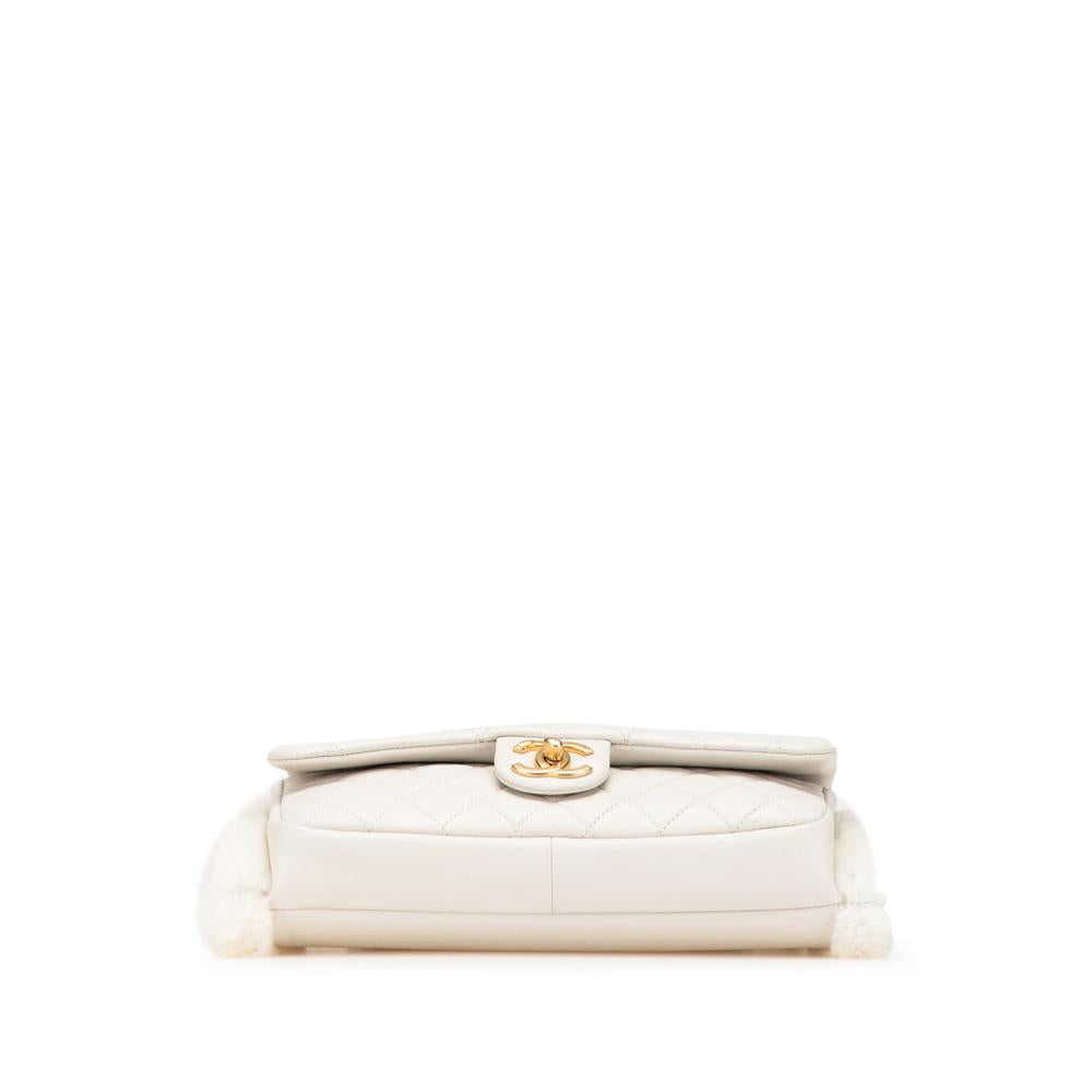 White Leather Chanel Flap Bag