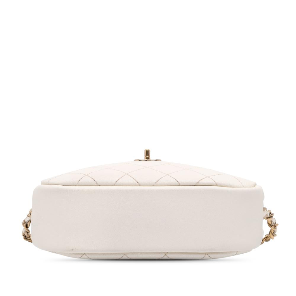 White Leather Chanel Crossbody Bag