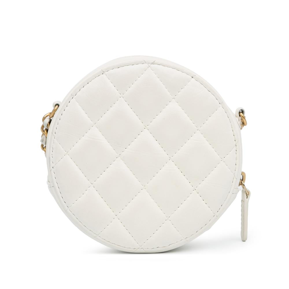 White Leather Chanel Crossbody Bag
