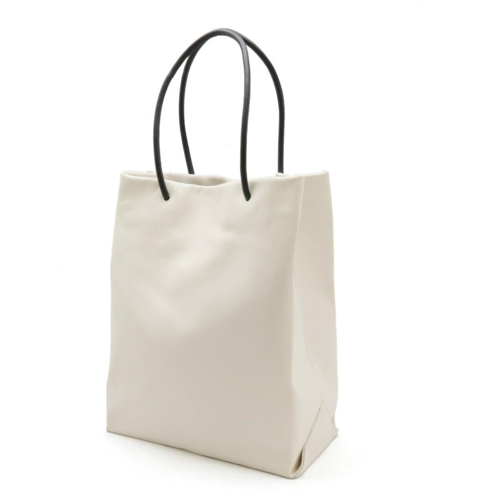 White Leather Chanel Tote