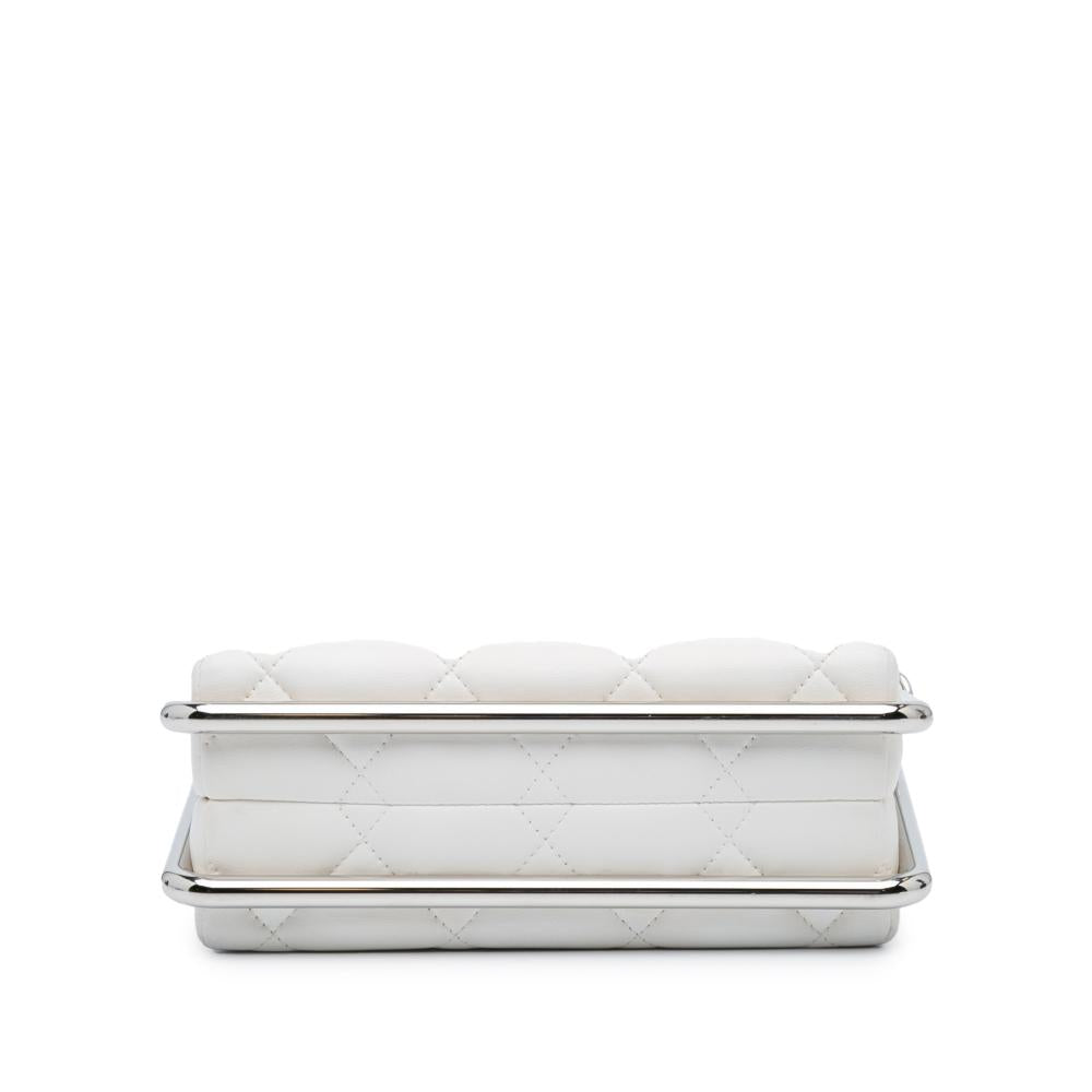 White Leather Chanel Clutch