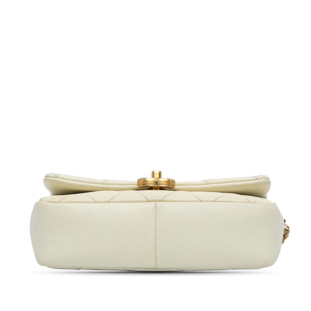 White Leather Chanel Flap Bag