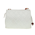 White Leather Chanel Shoulder Bag