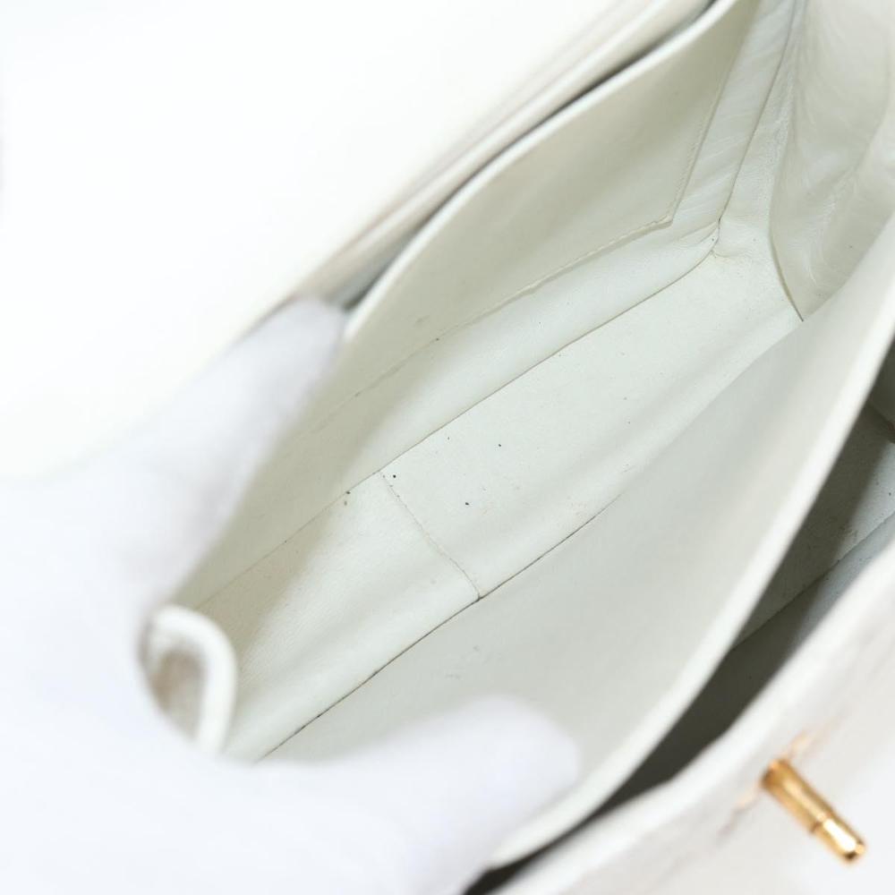 White Leather Chanel Shoulder Bag
