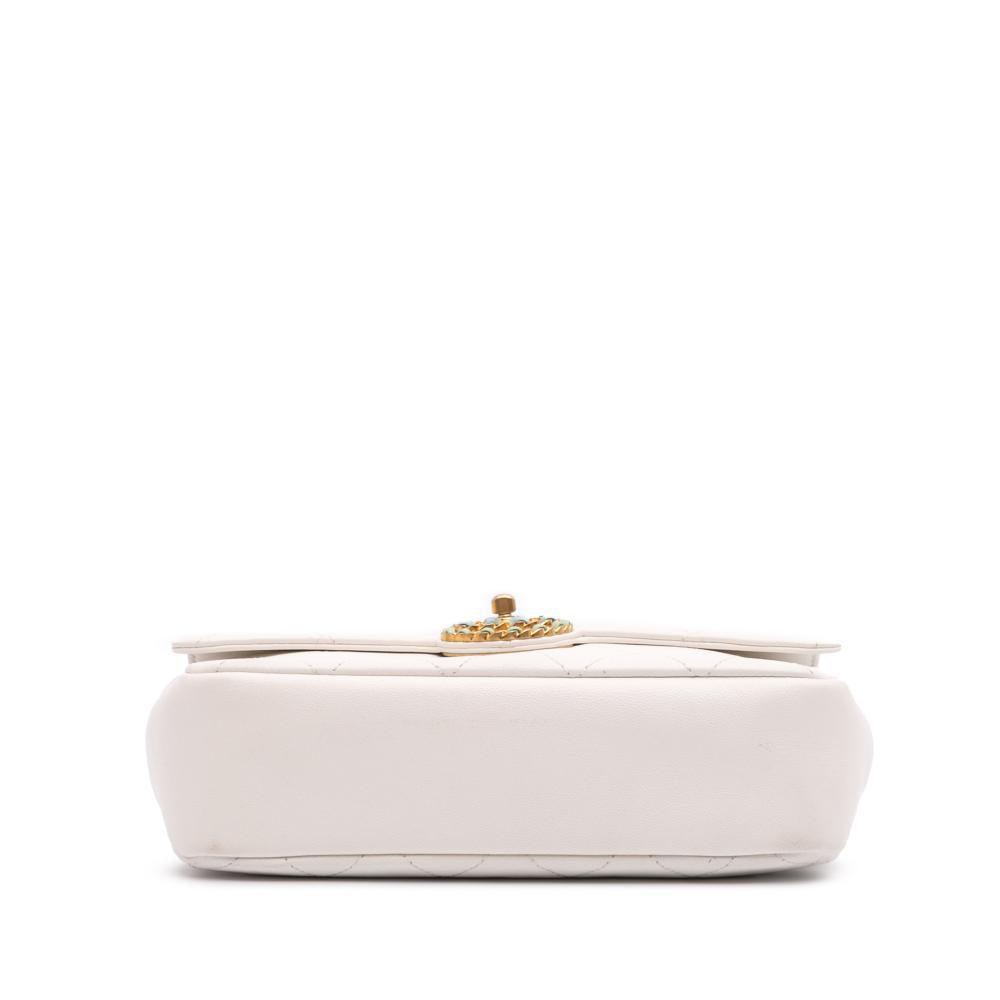 White Leather Chanel Flap Bag