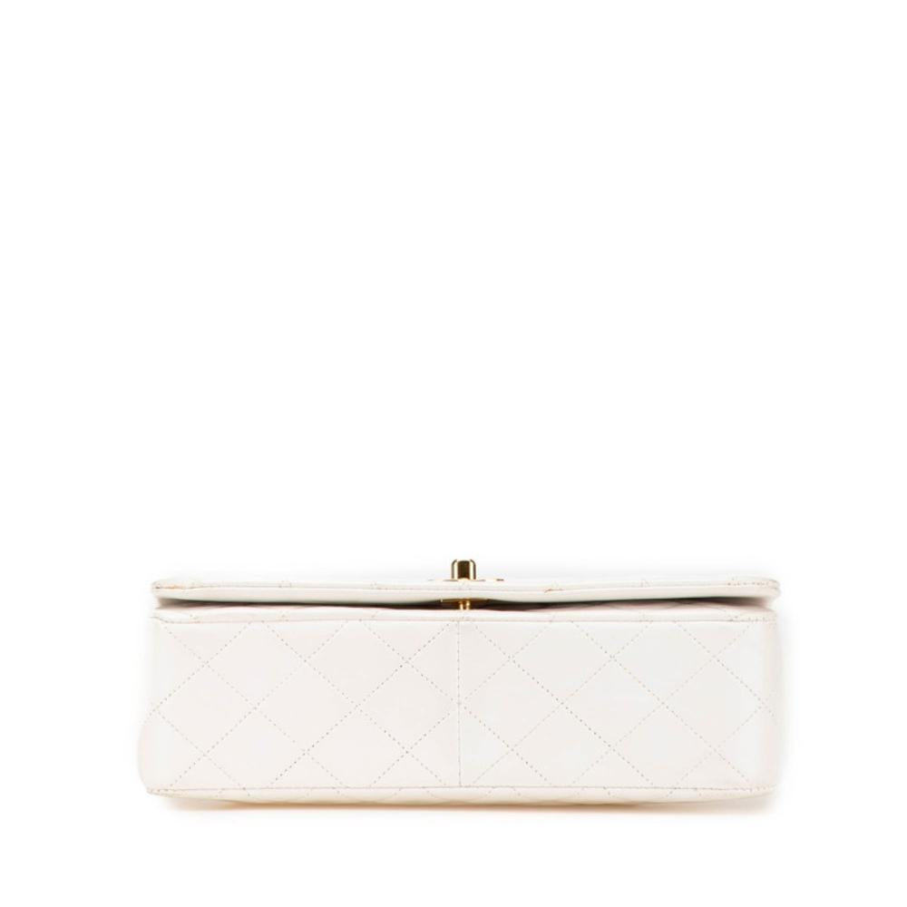 White Leather Chanel Flap Bag