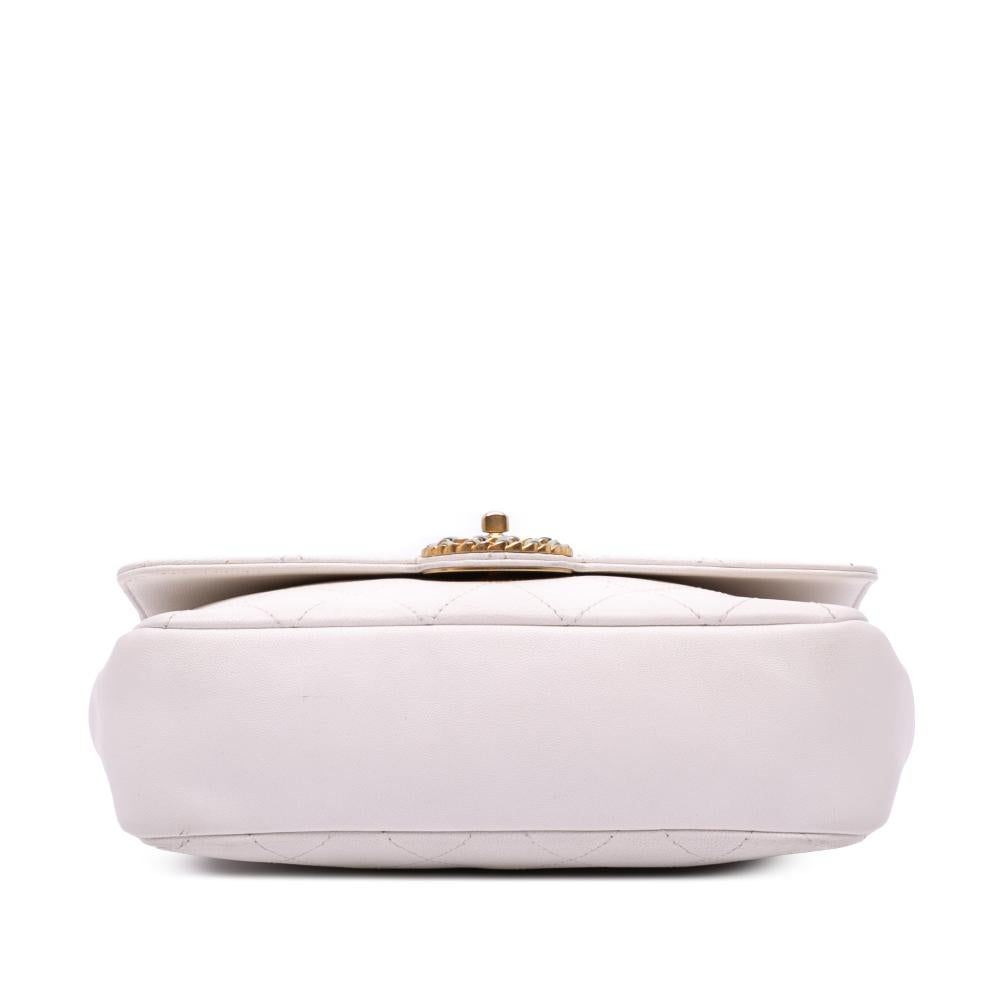 White Leather Chanel Flap Bag