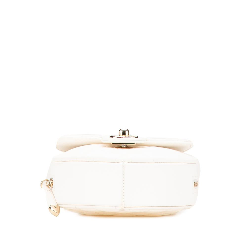White Leather Chanel Flap Bag
