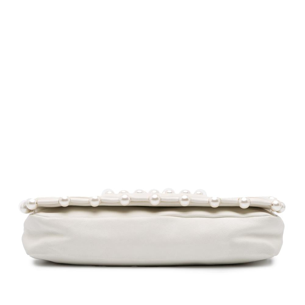 White Leather Chanel Flap Bag