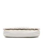 White Leather Chanel Flap Bag