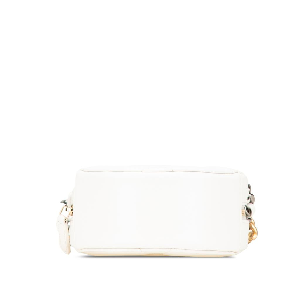White Leather Chanel Crossbody Bag