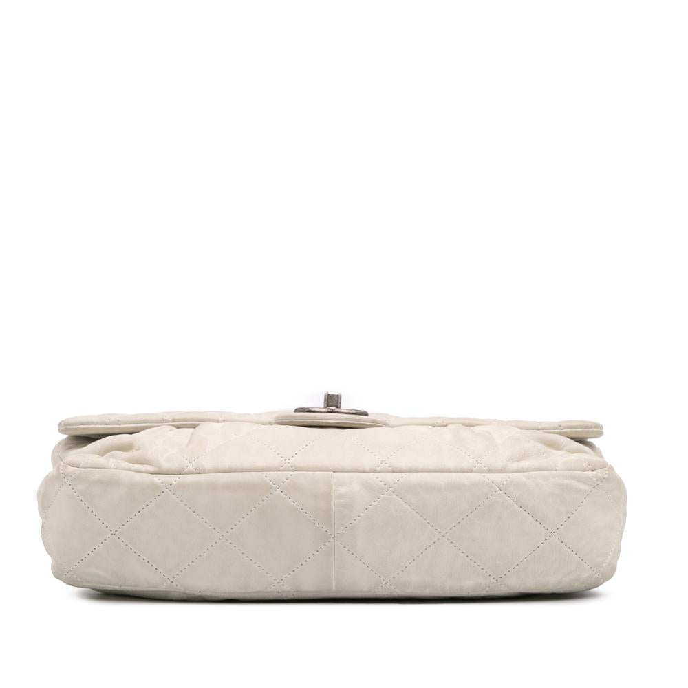 White Leather Chanel Flap Bag