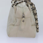 White Leather Chanel Shoulder Bag