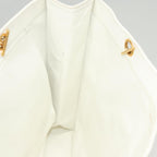 White Leather Chanel Tote