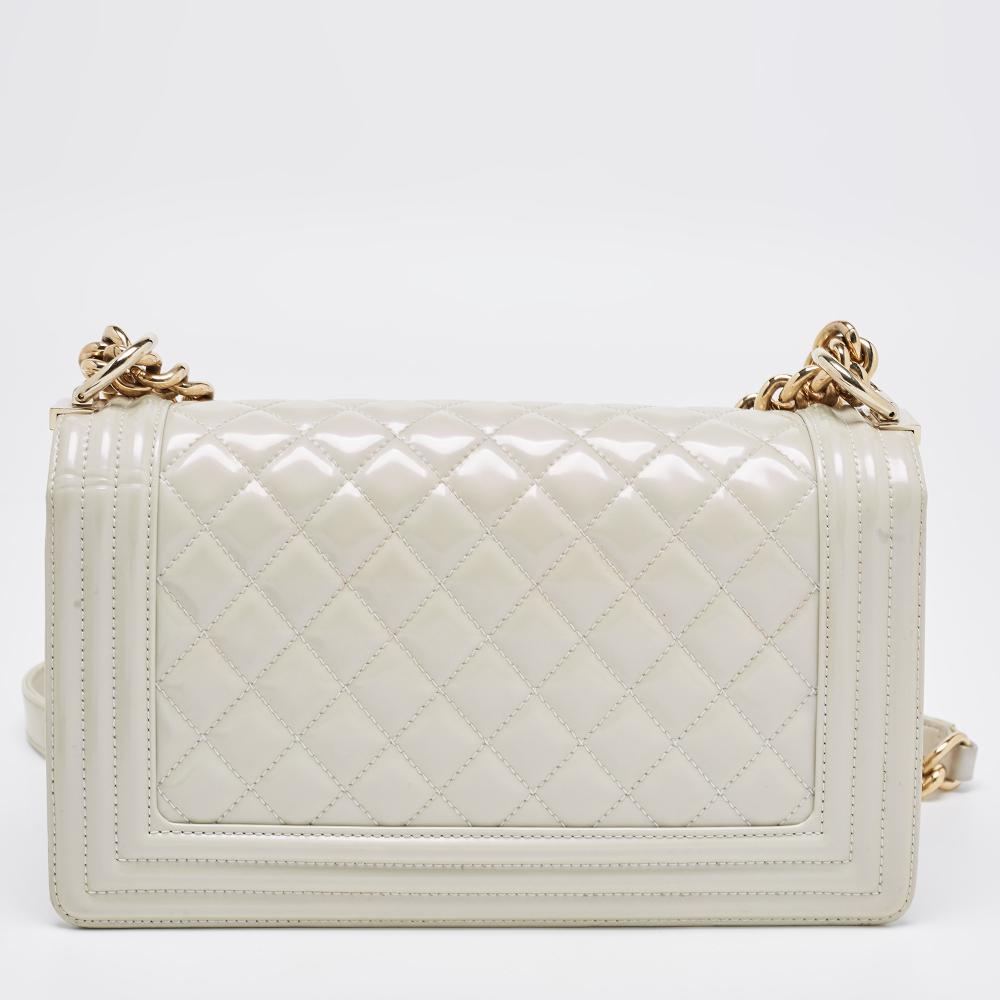 White Leather Chanel Flap Bag