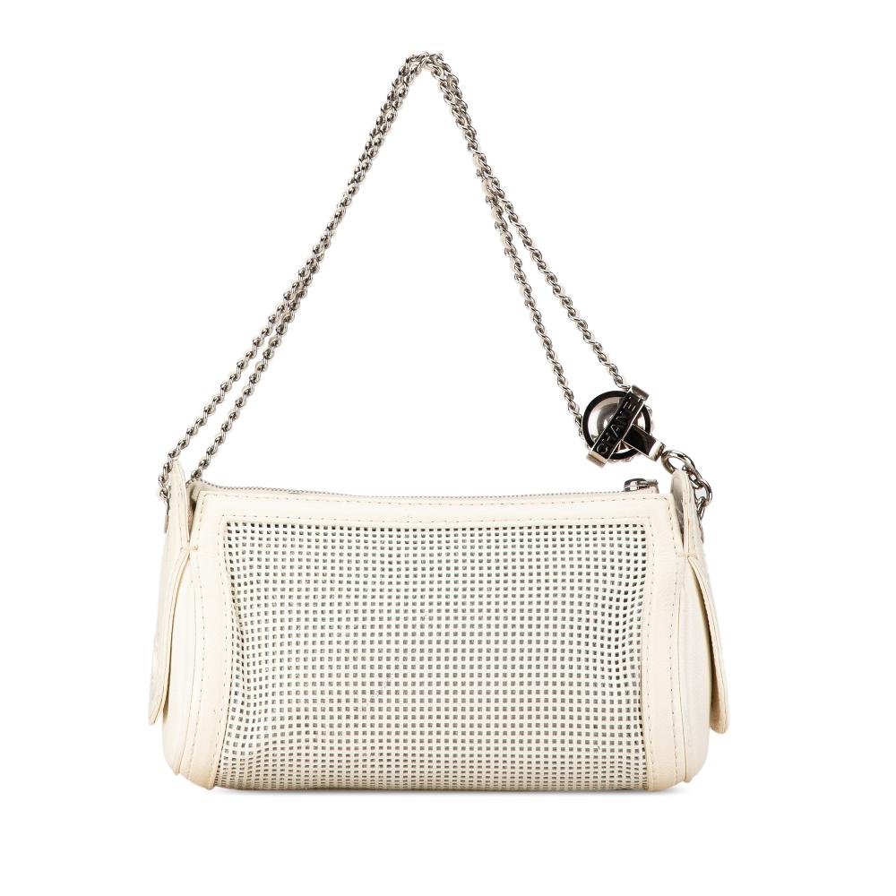 White Leather Chanel Shoulder Bag