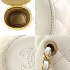 White Leather Chanel Shoulder Bag