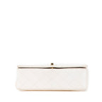 White Leather Chanel Flap Bag