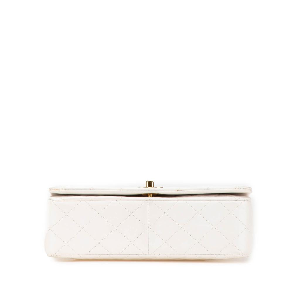 White Leather Chanel Flap Bag