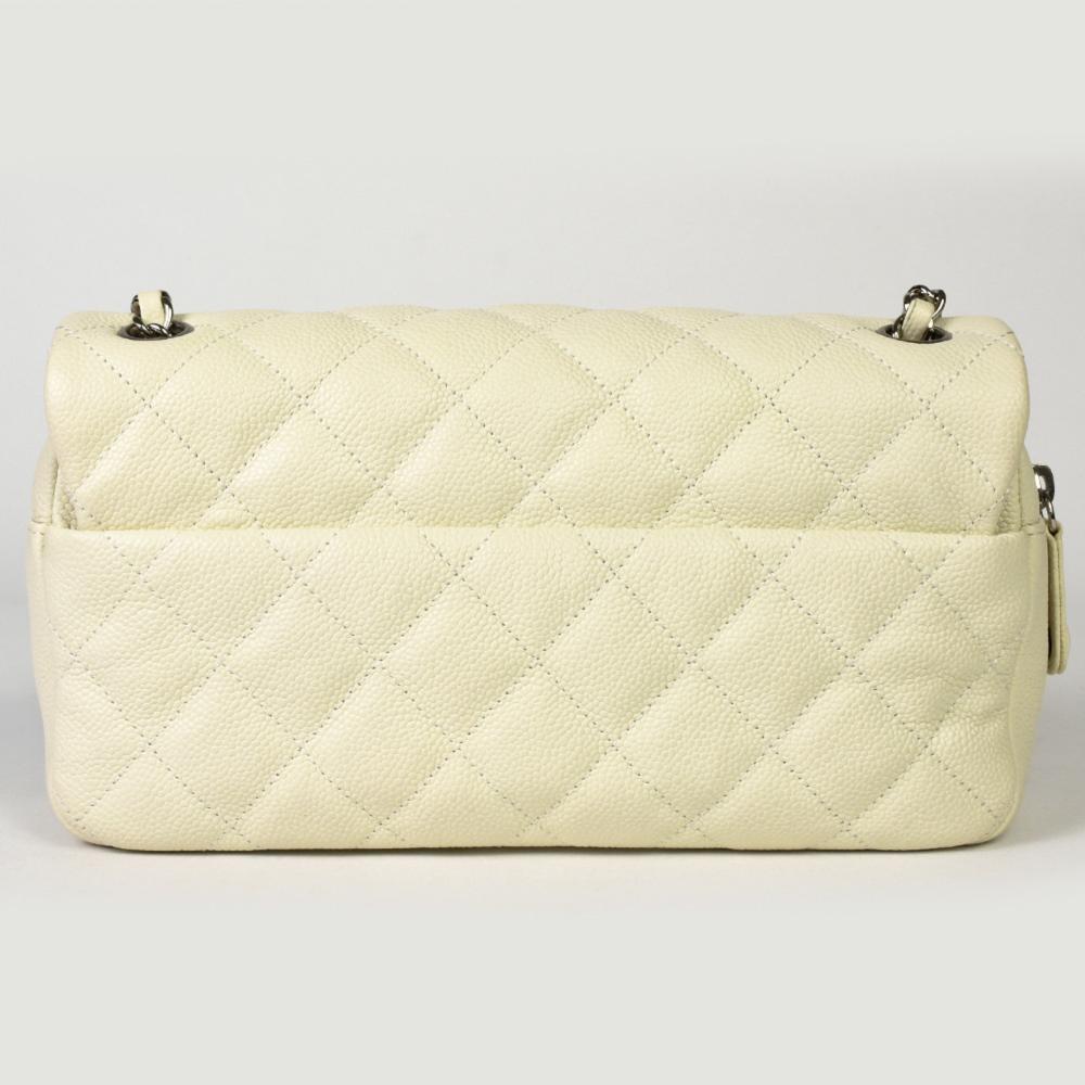 White Leather Chanel Shoulder Bag